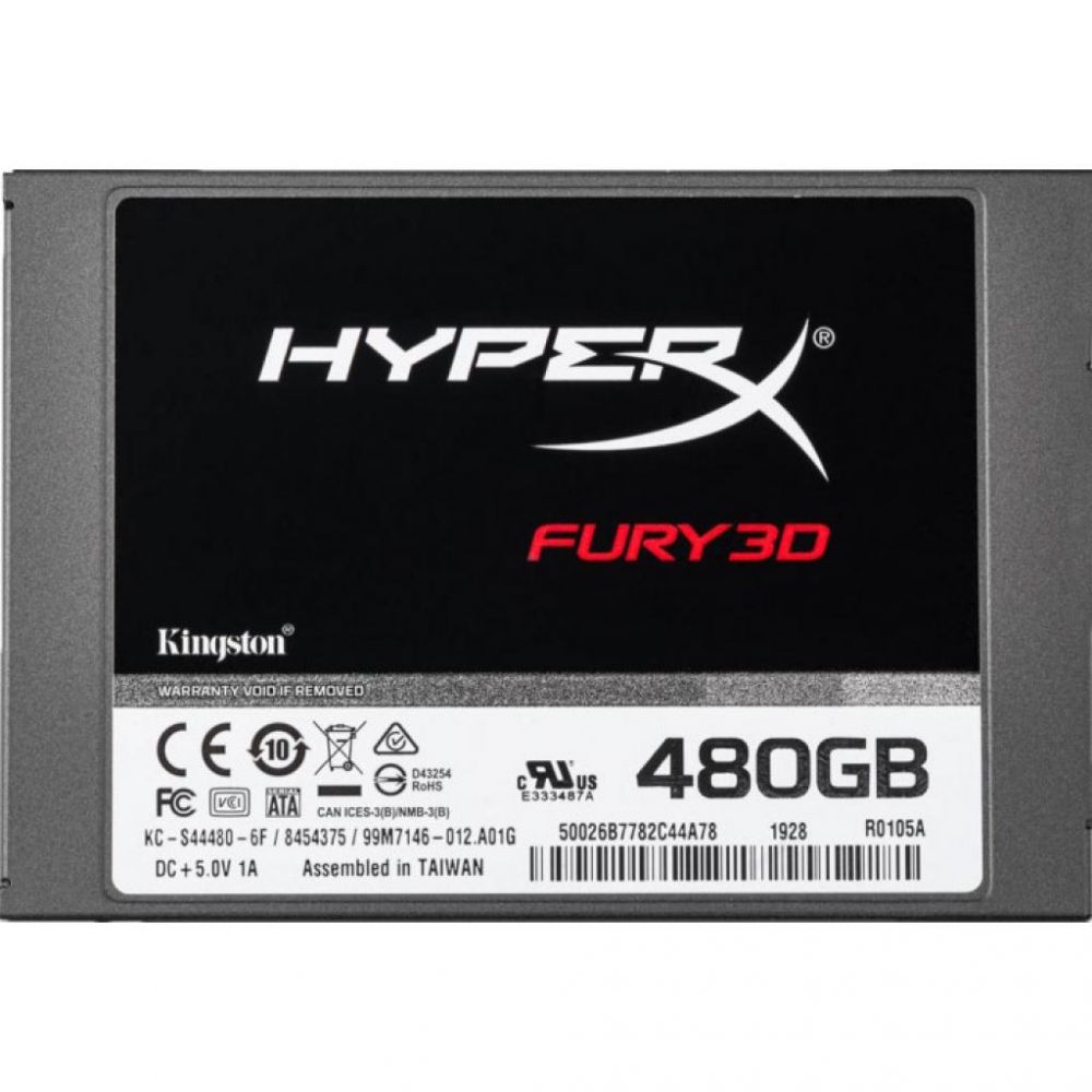 SSD 480GB Kingston HyperX Fury 3D 2.5" SATAIII 3D TLC (KC-S44480-6F) в Україні