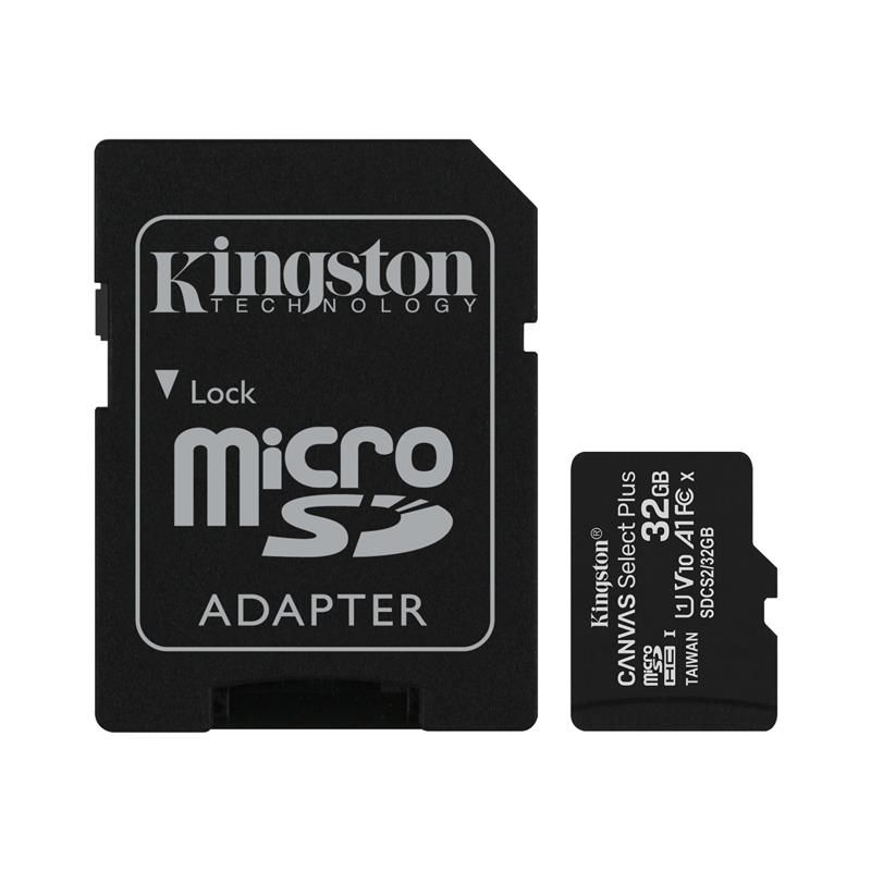 Карта пам`яті Kingston 2x32GB microSD class 10 U1 V10 A1 Canvas Select Plus (SDCS2/32GB-2P1A) в Україні