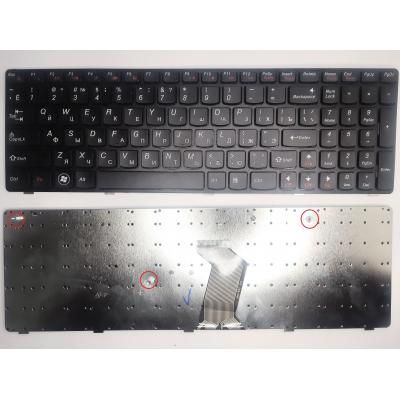 Клавіатура ноутбука Lenovo IdeaPad B570/B580/B590/V570/Z570 черная с черной рамкой RU (25-012632/25-12619/9Z.N5SSC.006/9Z.N5SSW.B1E/B5BSW 1E) в Україні