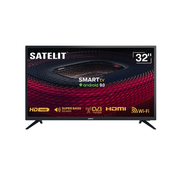Телевизор 32" Satelit 32H9100T LED 1366x768 60Hz, DVB-T2, HDMI, USB, Vesa 75x75  в Україні
