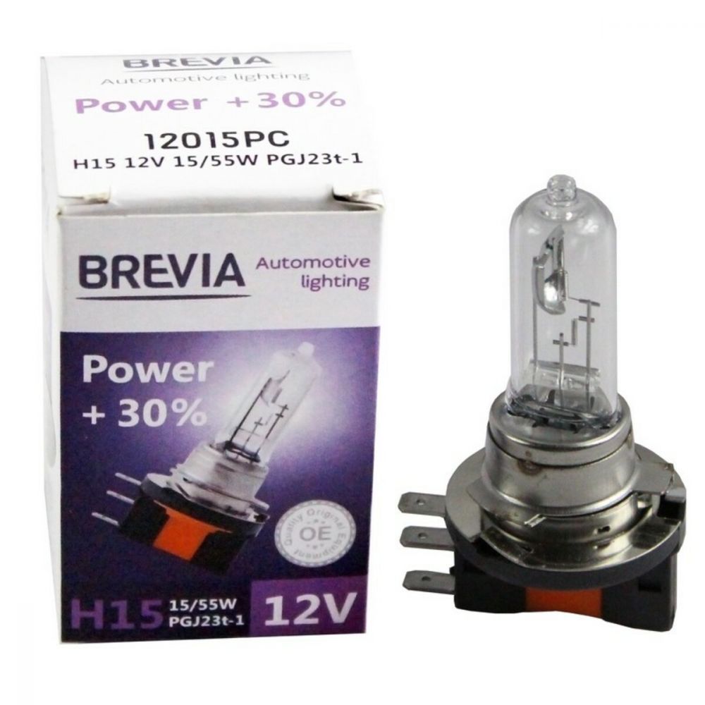 Галогеновая лампа Brevia H15 12V 15/55W PGJ23t-1 Power +30% CP 12015PC в Україні