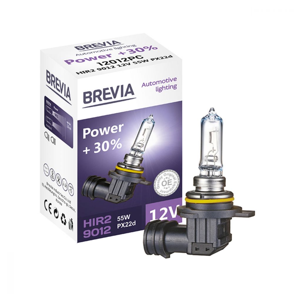 Галогеновая лампа Brevia HIR2 9012 12V 55W PX22d Power +30% CP 12012PC в Україні