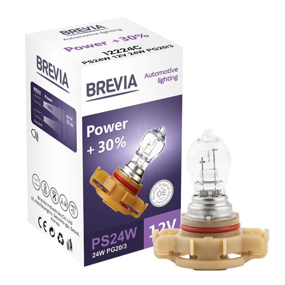 Галогеновая лампа Brevia PS24W 12V 24W PG20/3 Power +30% CP 12224C в Україні