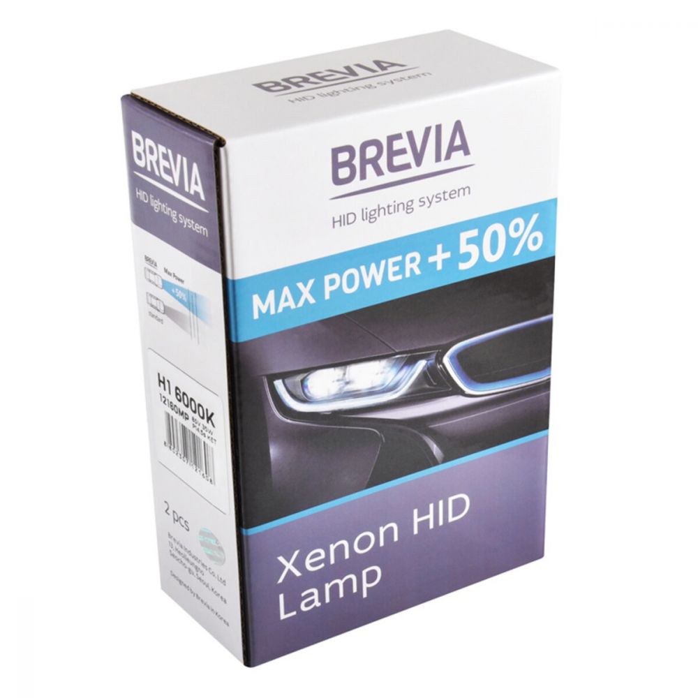 Ксеноновая лампа Brevia H1 +50%, 6000K, 85V, 35W P14.5s KET, 2шт 12160MP в Україні