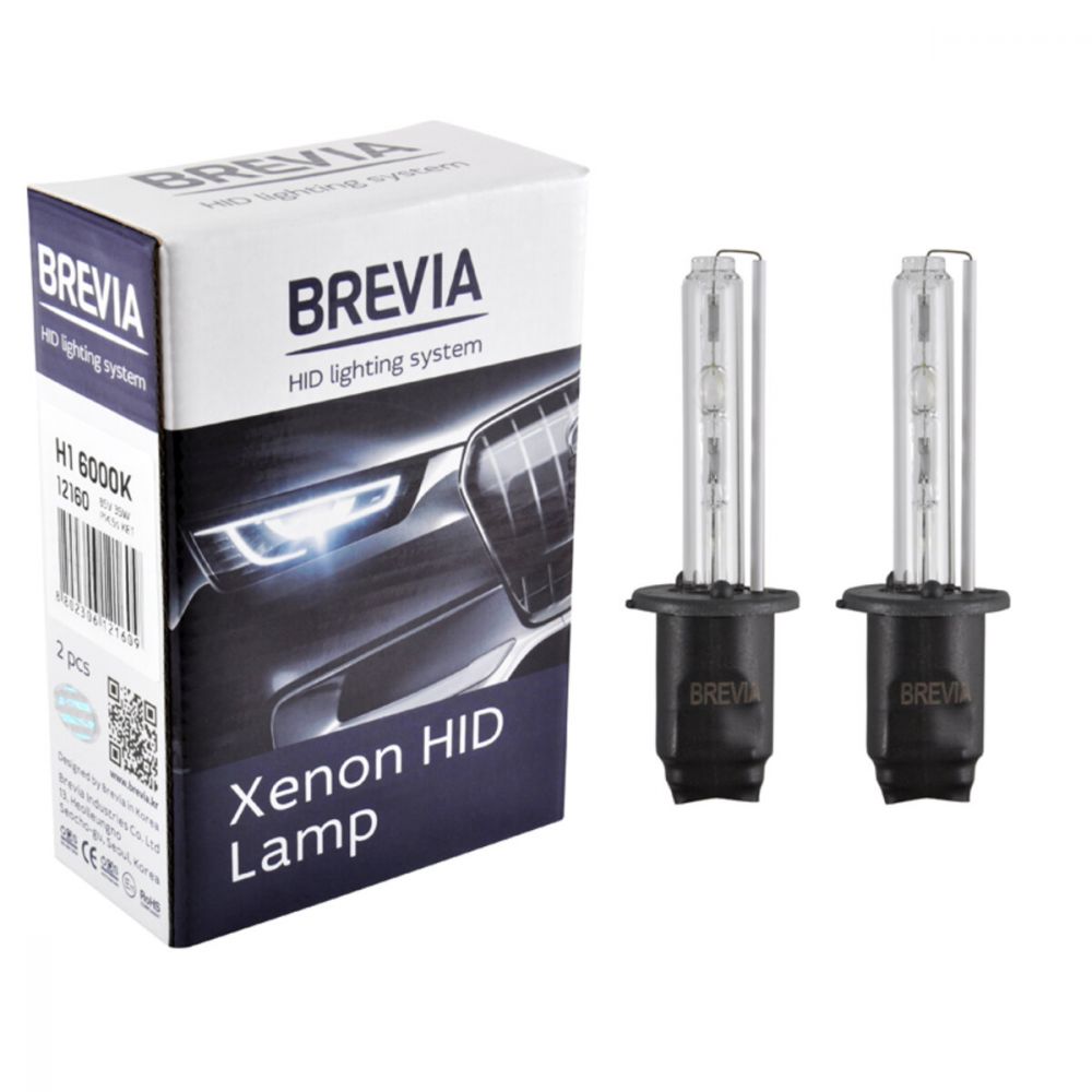 Ксеноновая лампа Brevia H1 6000K, 85V, 35W P14.5s KET, 2шт 12160 в Україні