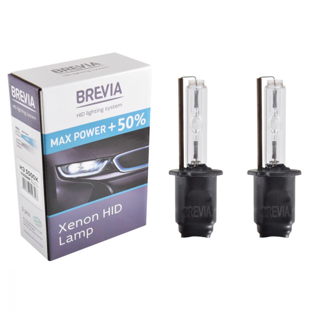 Ксеноновая лампа Brevia H3 +50%, 5500K, 85V, 35W PK22s KET, 2шт 12350MP в Україні