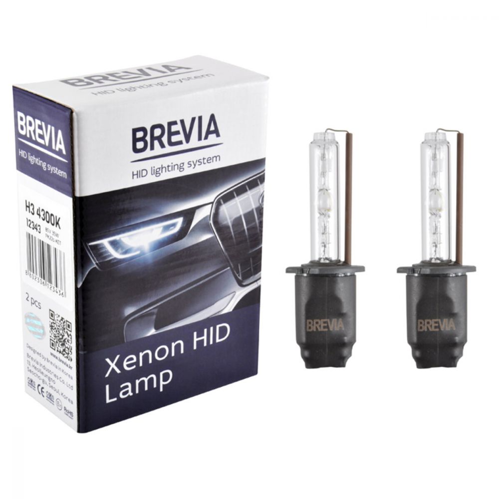 Ксеноновая лампа Brevia H3 4300K, 85V, 35W PK22s KET, 2шт 12343 в Україні