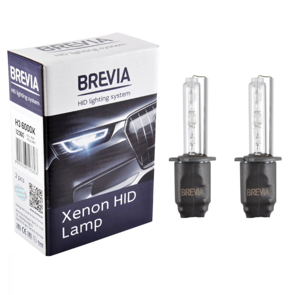Ксеноновая лампа Brevia H3 6000K, 85V, 35W PK22s KET, 2шт 12360 в Україні