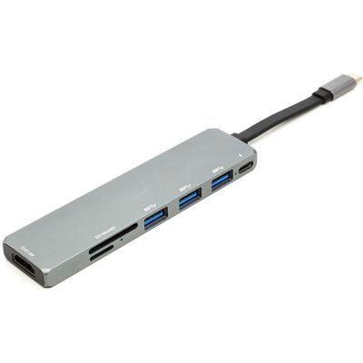 Концентратор USB 3.1 Type-C to USB Hub, HDMI, Card Reader (SD, micro SD) PowerPlant (CA912094) в Україні