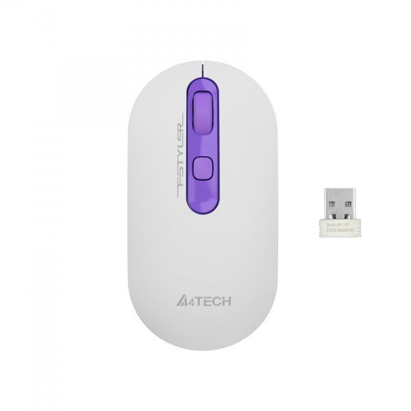 Миша A4Tech FG20S (Tulip) USB, 2000dpi, безшумна, колір білий+фіолетовий в Україні