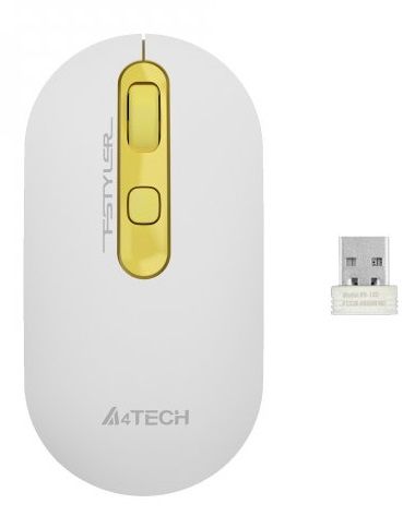 Мышь A4Tech Fstyler FG20, Daisy, USB, оптическая, беспроводная, 1000/1600/2000 dpi, 4 кнопки, 2xAAA  в Україні