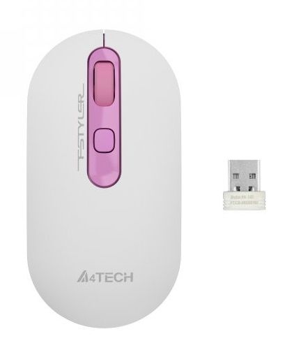 Мышь A4Tech Fstyler FG20, Sakura, USB, оптическая, беспроводная, 1000/1600/2000 dpi, 4 кнопки, 2xAAA  в Україні