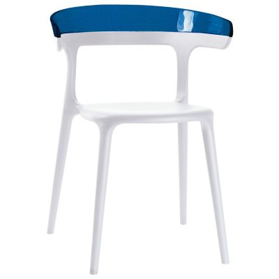 Кухонний стілець PAPATYA Luna білий 01 / прозоро-синій 40 (2661) в Україні