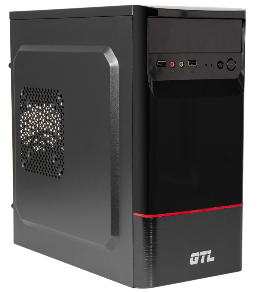 Корпус GTL 1605+ Black, 400W, 120mm, Micro ATX / Mini ITX, 2 x 3.5 mm, USB2.0 x 2, ODD x 1, SSD x 2, 0.4 mm, 350x315x165, 3.3 kg в Україні
