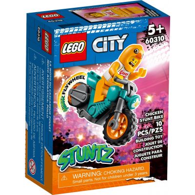 Конструктор LEGO City Stuntz Трюковий мотоцикл з курчатою 10 деталей (60310) в Україні