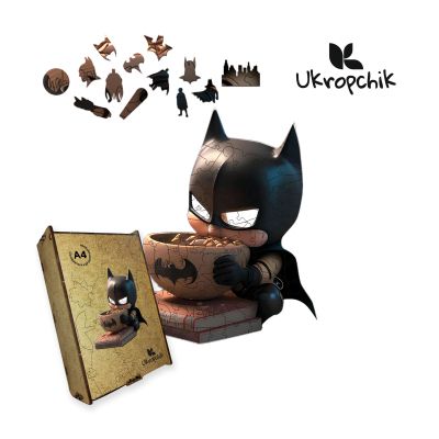 Пазл Ukropchik дерев`яний Супергерой Бетмен А3 в коробці з набором-рамкою (Batman Superhero A3) в Україні