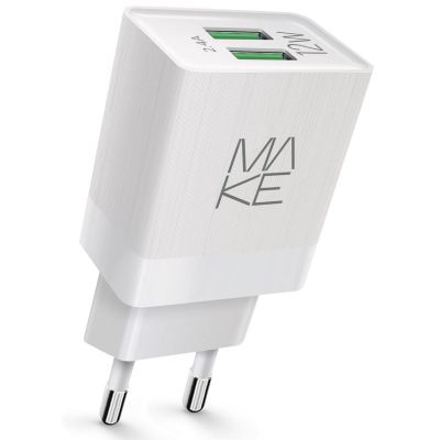 Зарядний пристрій MAKE 12W 2.4A+2.4А White (MCW-221WH) в Україні