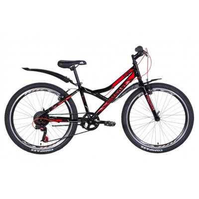 Велосипед Discovery 24" FLINT Vbr рама-13" 2021 Black/Red (OPS-DIS-24-225) в Україні
