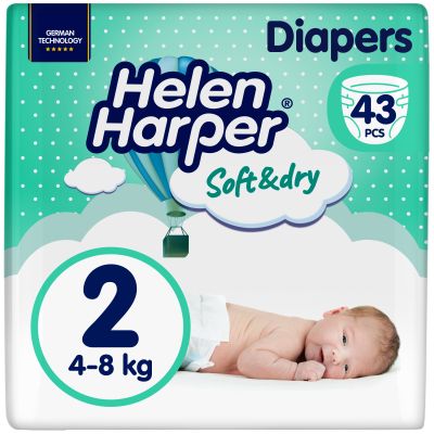 Підгузки Helen Harper Soft&Dry New Mini Розмір 2 (4-8 кг) 43 шт (2316770) в Україні