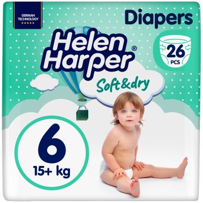 Підгузки Helen Harper Soft&Dry New XL Розмір 6 (15+ кг) 26 шт (2316780) в Україні